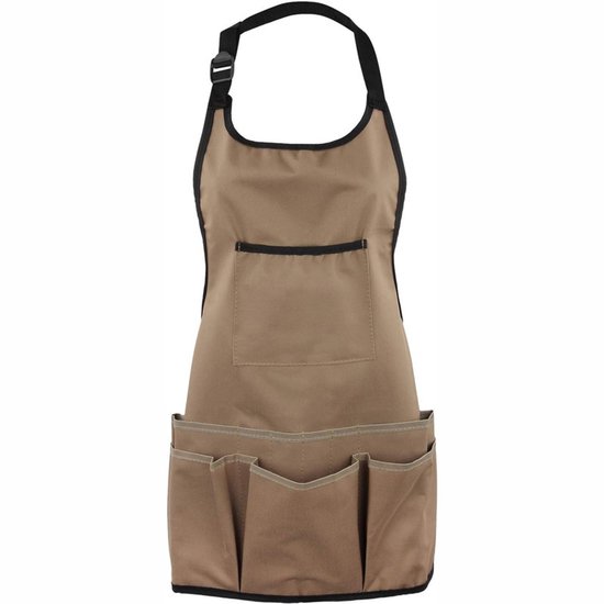 Wasserdichte, Verdickte Gartenschürze Aus Oxford-gewebe Mit Taschen, Khaki, 58 X 60 Cm