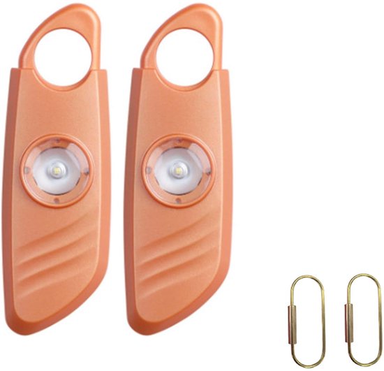 Zweiteiliger Taschenalarm, 130 Dezibel Mit Blinklicht, Für Frauen, Mädchen Und Senioren – Orange