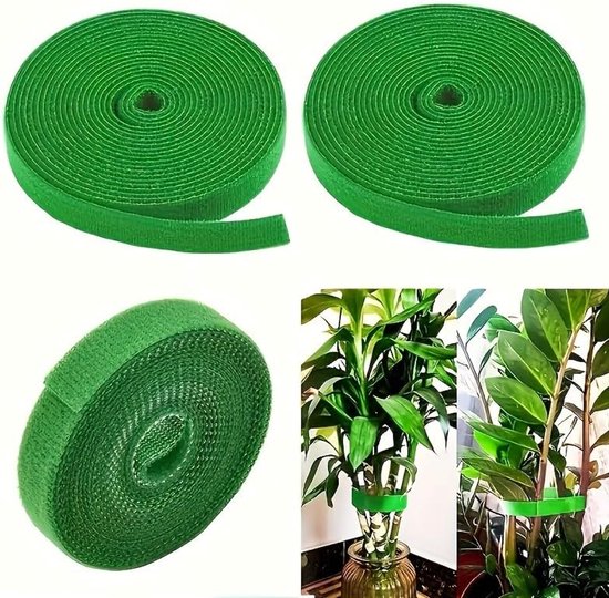 15 M (3 X 5 M) Selbstklebendes Klettband Zum Binden Von Gartenpflanzen – Grün
