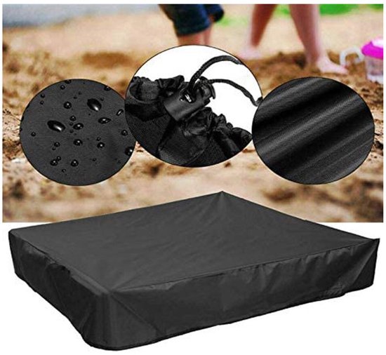 Schwarze, Wasserdichte Sandkasten-/gartenabdeckung Aus Oxford-gewebe, 150 X 150 X 20 Cm