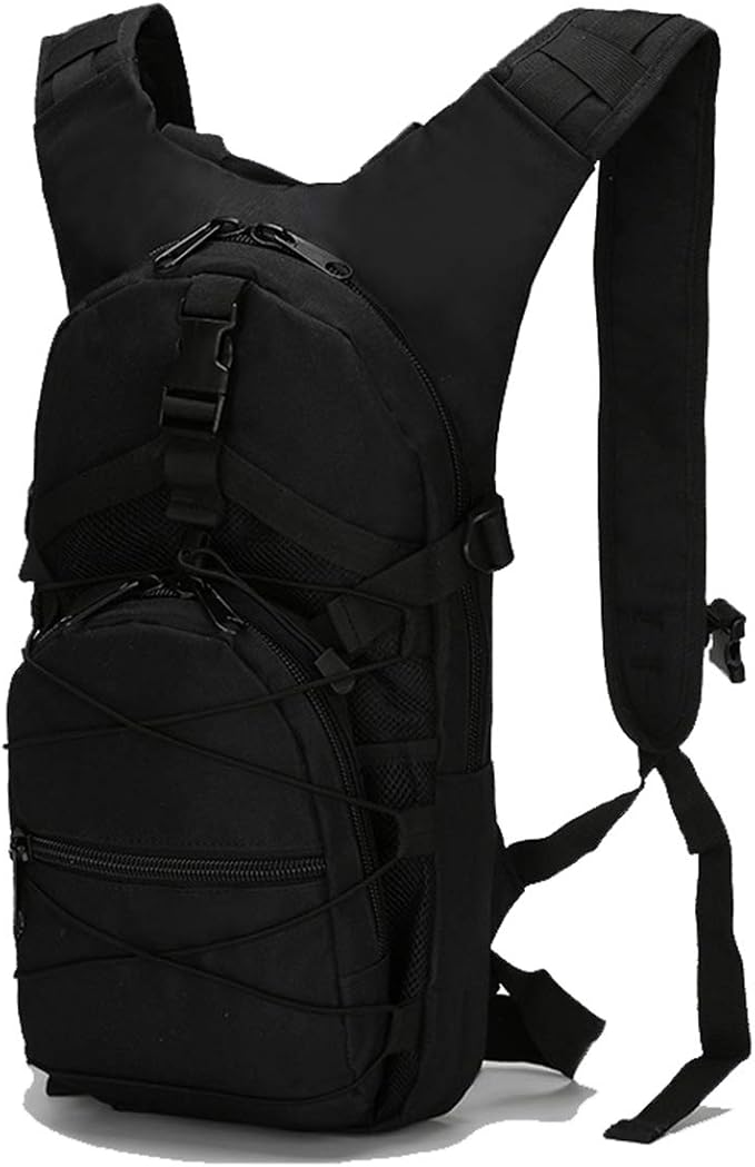 15-liter-fahrradrucksack – Wasserdicht, Robust, Mit Vielen Fächern, Atmungsaktives Oxford-gewebe, Ideal Zum Wandern Und Bergsteigen – Kleiner Rucksack, Schwarz