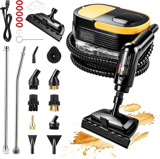Handdampfreiniger, 14 Zubehörteile, 2500 W, Multifunktional, 3 Bar, 15 Sekunden, 1600 Ml Tank, Für Alle Bodenarten