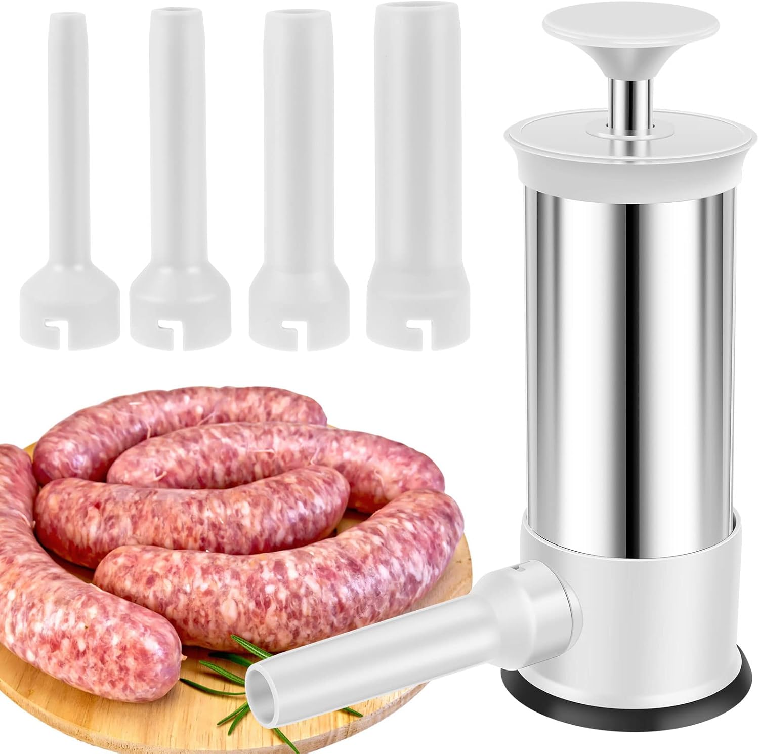 Einteiliges Set, Manueller Wurstfüller Mit 4 Füllrohren, Vielseitiger Wurstfüller Mit Großem Fassungsvermögen Für Hausgemachte Würste, Küchenwerkzeugset
