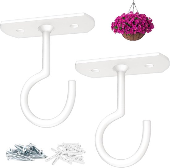 2er-pack Schwarze, Wandmontierte Metallhaken (6,35 Cm), Pflanzenhalterungen Für Vogelfutterhäuschen Und Lampen