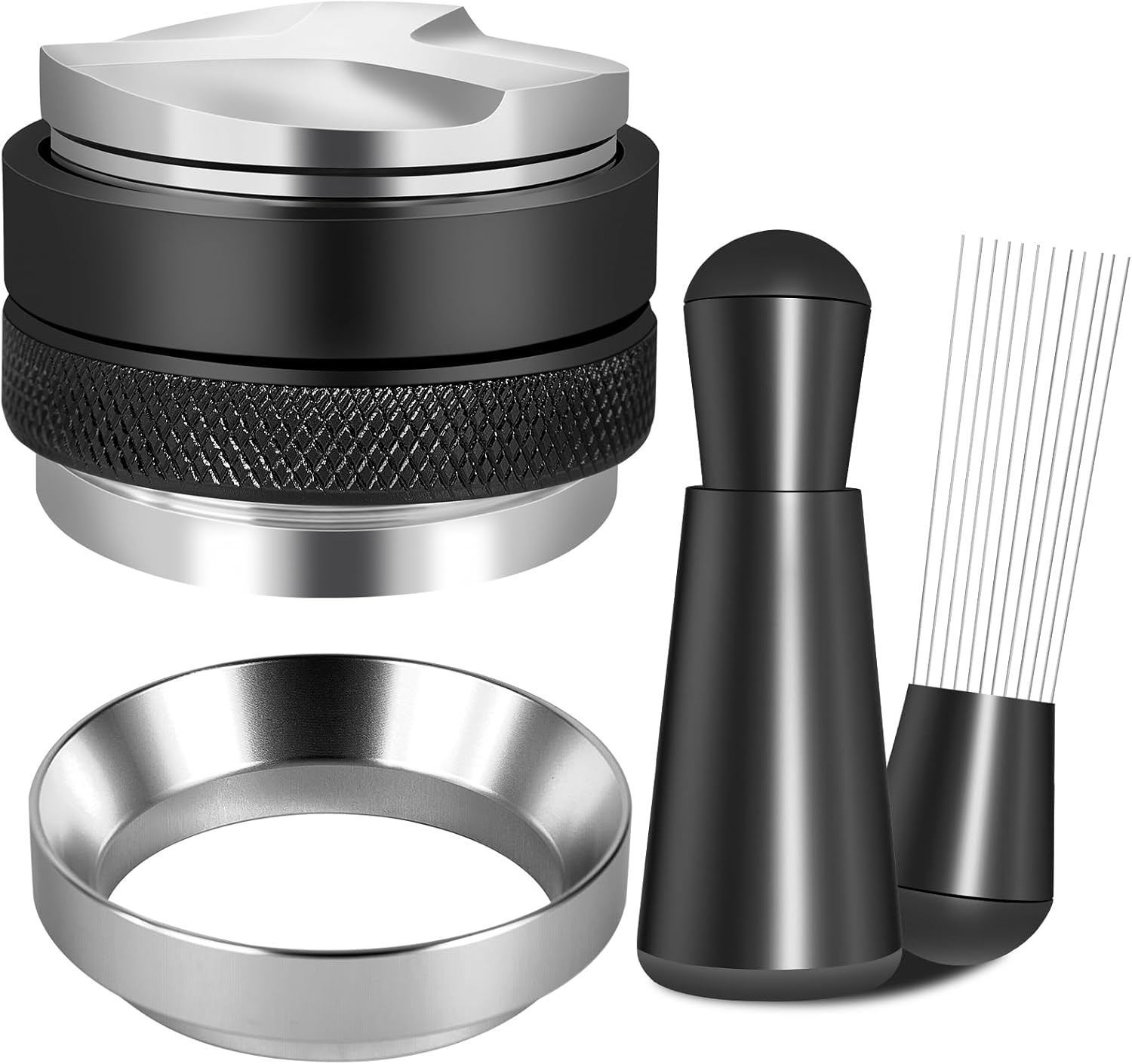 Zubehörset Für 51-mm-espressomaschinen, Bestehend Aus Pulverspender, Pulvernadel, Pulverauffangring Und Siebträger Für Espressomaschinen.