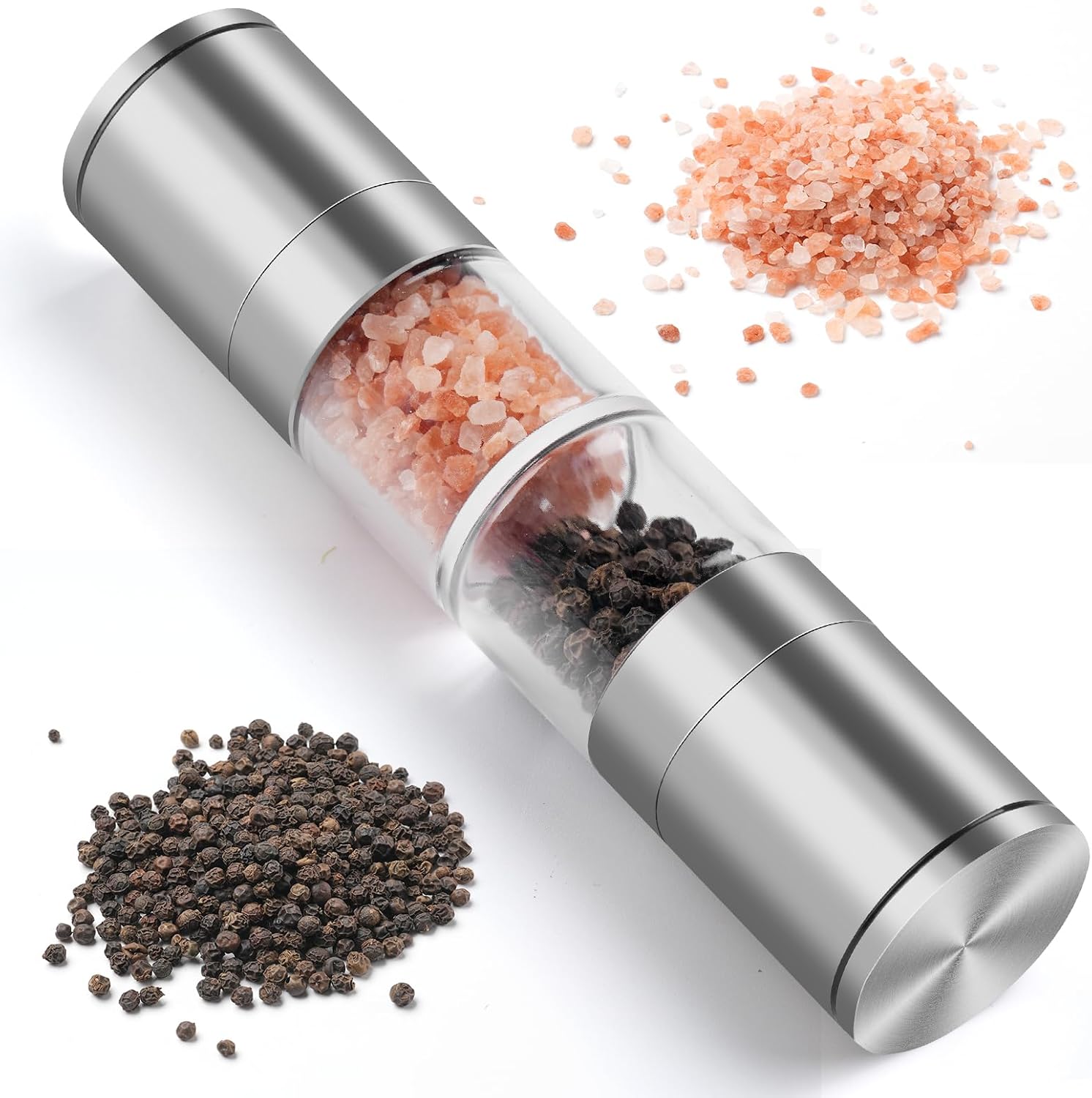 Tragbare 2-in-1-pfeffermühle – Silber