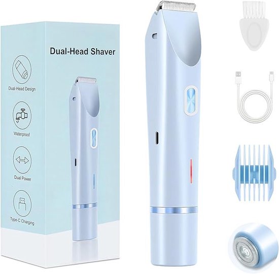 Bikinitrimmer Für Damen – 2-in-1 Elektrorasierer – Schmerzfreie Keramikklinge – Wasserdicht – Wiederaufladbar – Für Körper, Beine Und Achseln
