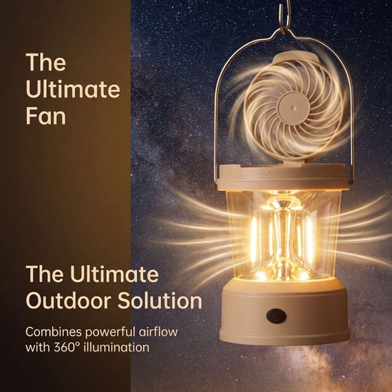 Tragbare Led-campinglaterne Mit Ventilator, 2-in-1-faltfunktion, 18 X 10 Cm, Elektrische Campinglampe Mit Ventilator, Helle/effiziente Led-beleuchtung, Zum Wandern