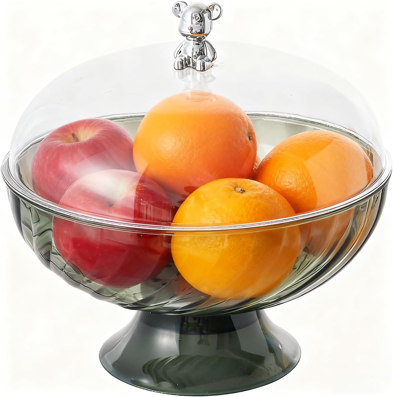 Obstschale Mit Deckel - Plastikschale Mit Ständer - Tischdekoration Oder Als Abgedeckte Snackschale - Perfekt Für - Hochzeiten - Partys - Desserts - .