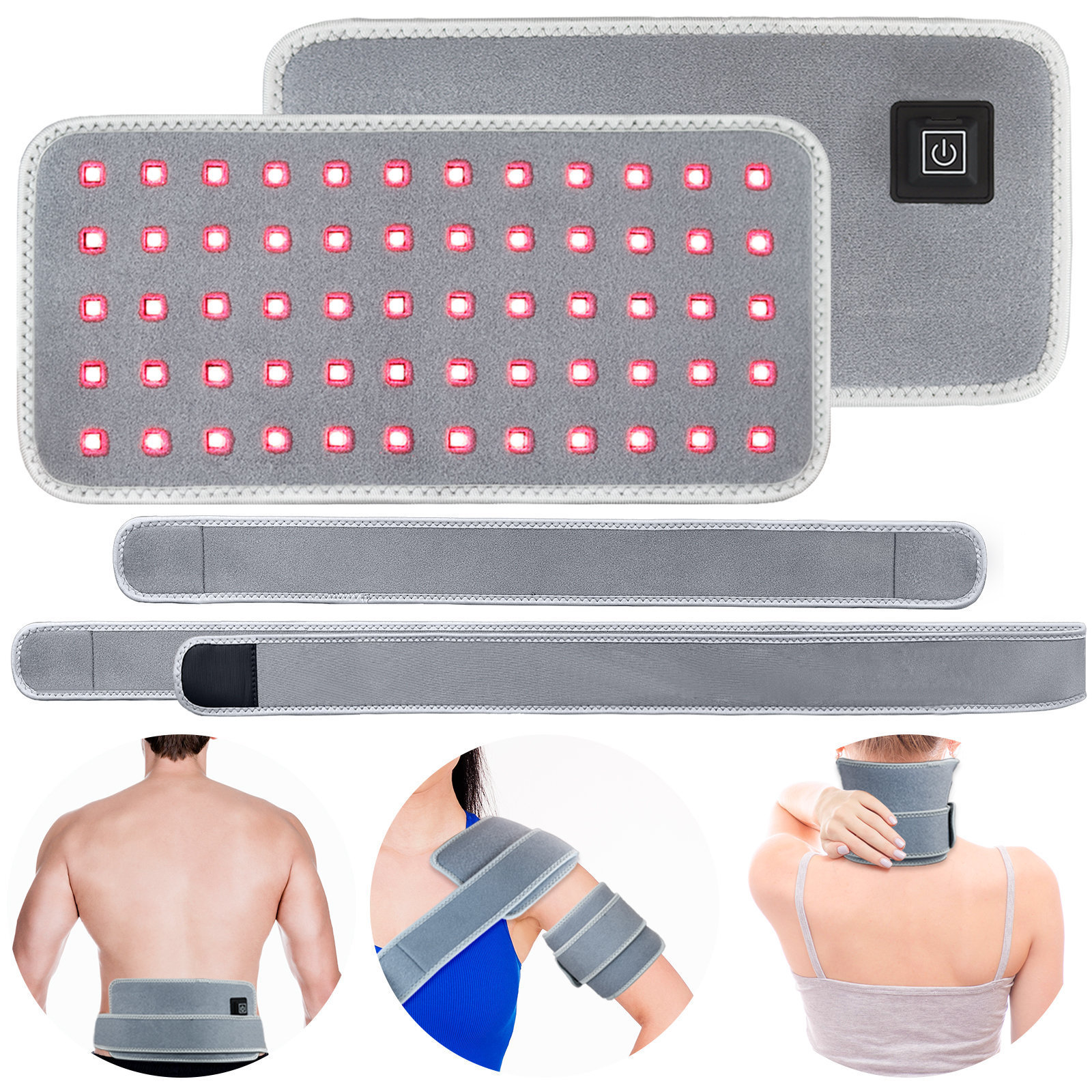 Dual-core-rotlicht-hüftgürtel Mit 60 Leds – Led – Rotlichttherapie-hüftgürtel – Wärmetherapie – Heizelement – Tragbare Infrarottherapie