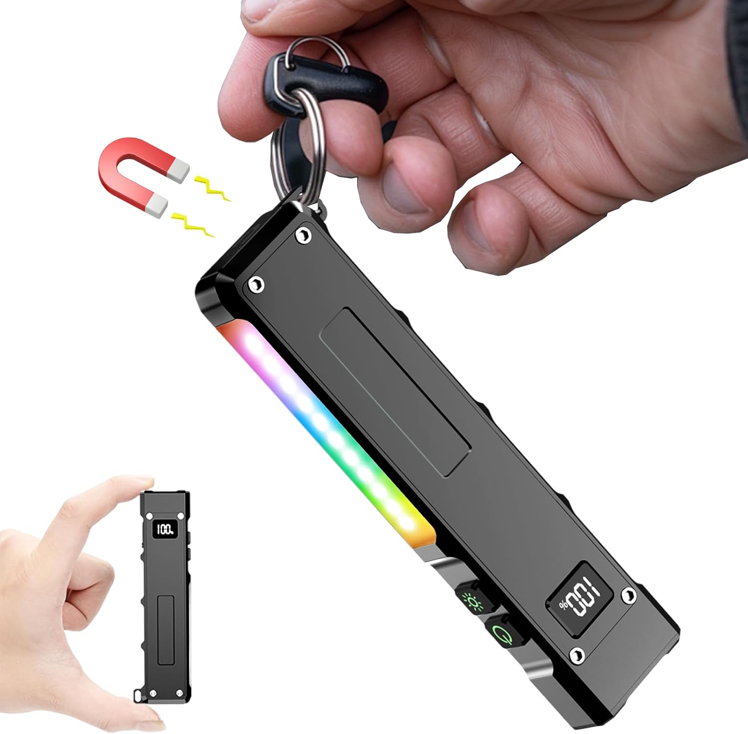 Wiederaufladbare Led-taschenlampe Mit 500.000 Lumen, Kompakte Led-taschenlampe Mit 2 Schaltern Und 9 Modi (einschließlich 395 Nm Uv-licht), Clip