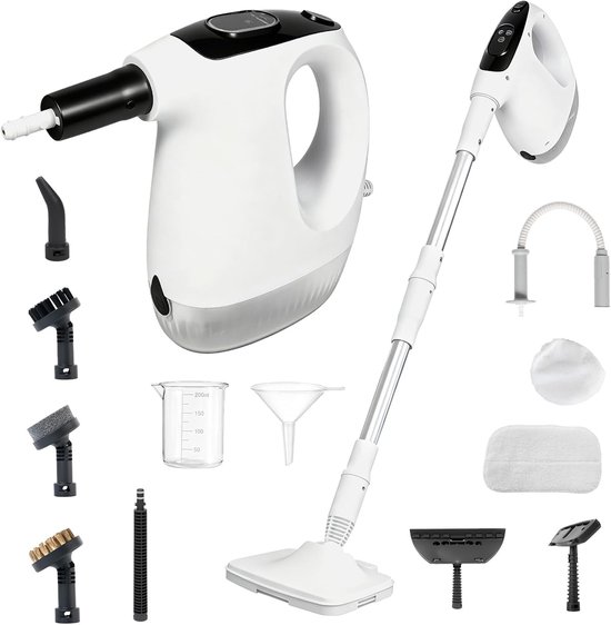 Handdampfreiniger, 1200 W, Dampfmopp, 15 Sekunden Vorheizzeit, 500 Ml Wassertank, Abnehmbare Düse, 11 Zubehörteile.