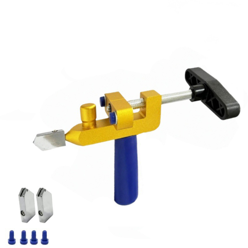 2-in-1-werkzeugset Zum Manuellen Schneiden Von Glas Und Fliesen Mit Brechzange Und 3 Klingen Für Fliesen, Glas Und Spiegel (blau)