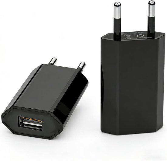 2er-pack 5-w-usb-netzteile, Universeller 5-v-1-a-wandladestecker Für Mobiltelefone, Smartwatches Und Kopfhörer, Schwarz