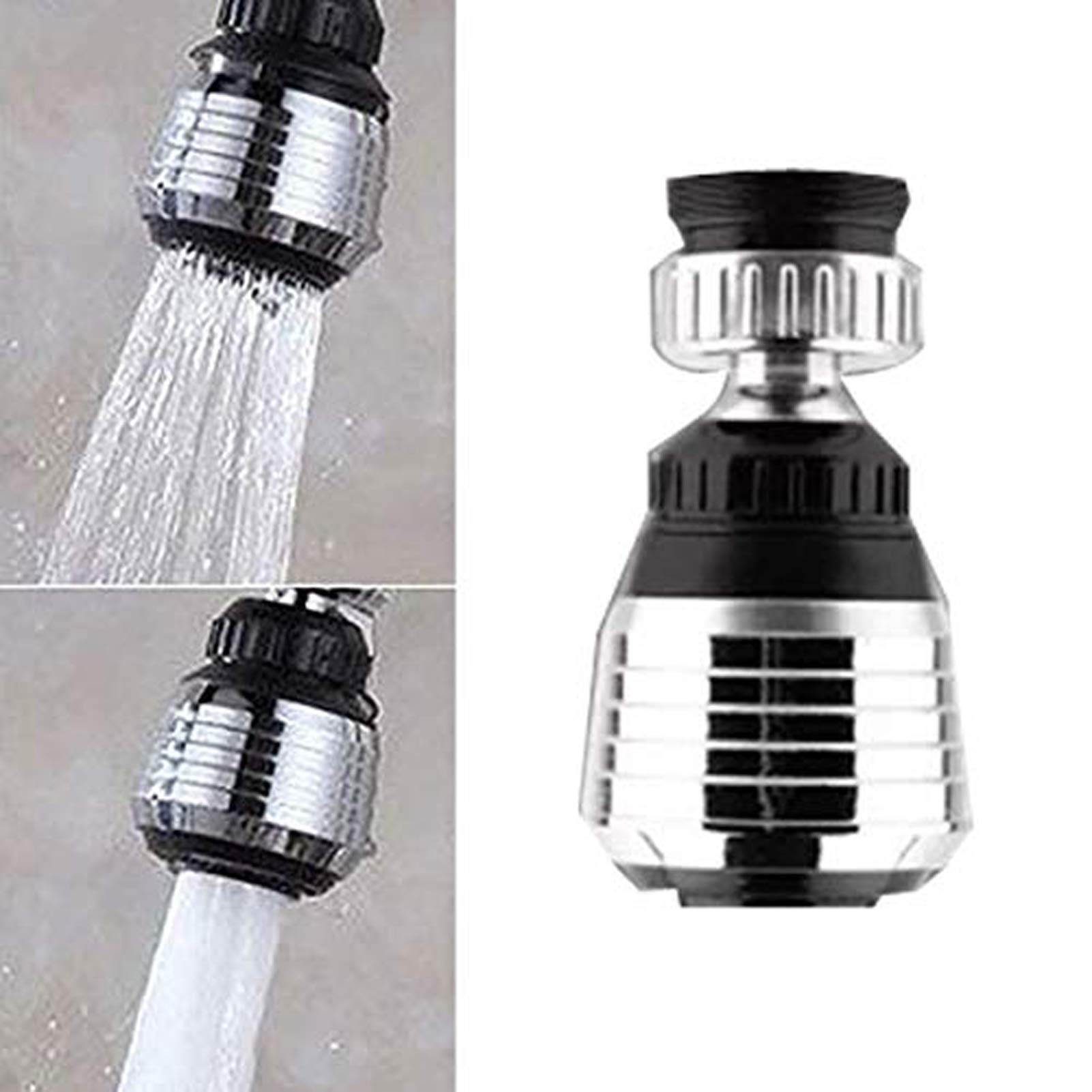 Wassersparende Armatur Mit Um 360 Grad Drehbarem Sprühkopf, Inklusive Luftsprudler, Diffusor, Wasserdüse Und Filteradapter.