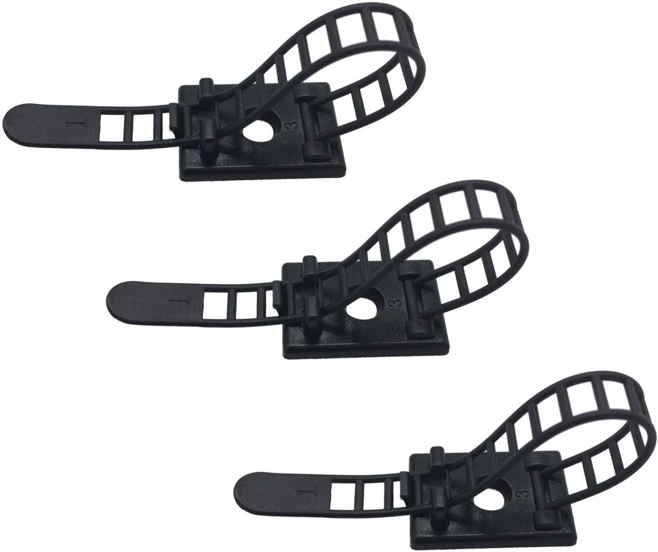 25er-packung Verstellbarer Und Wiederverwendbarer Kabelbinder Mit Klebebandclips, Geeignet Für Heimbüros Und Diy-kabelmanagement.