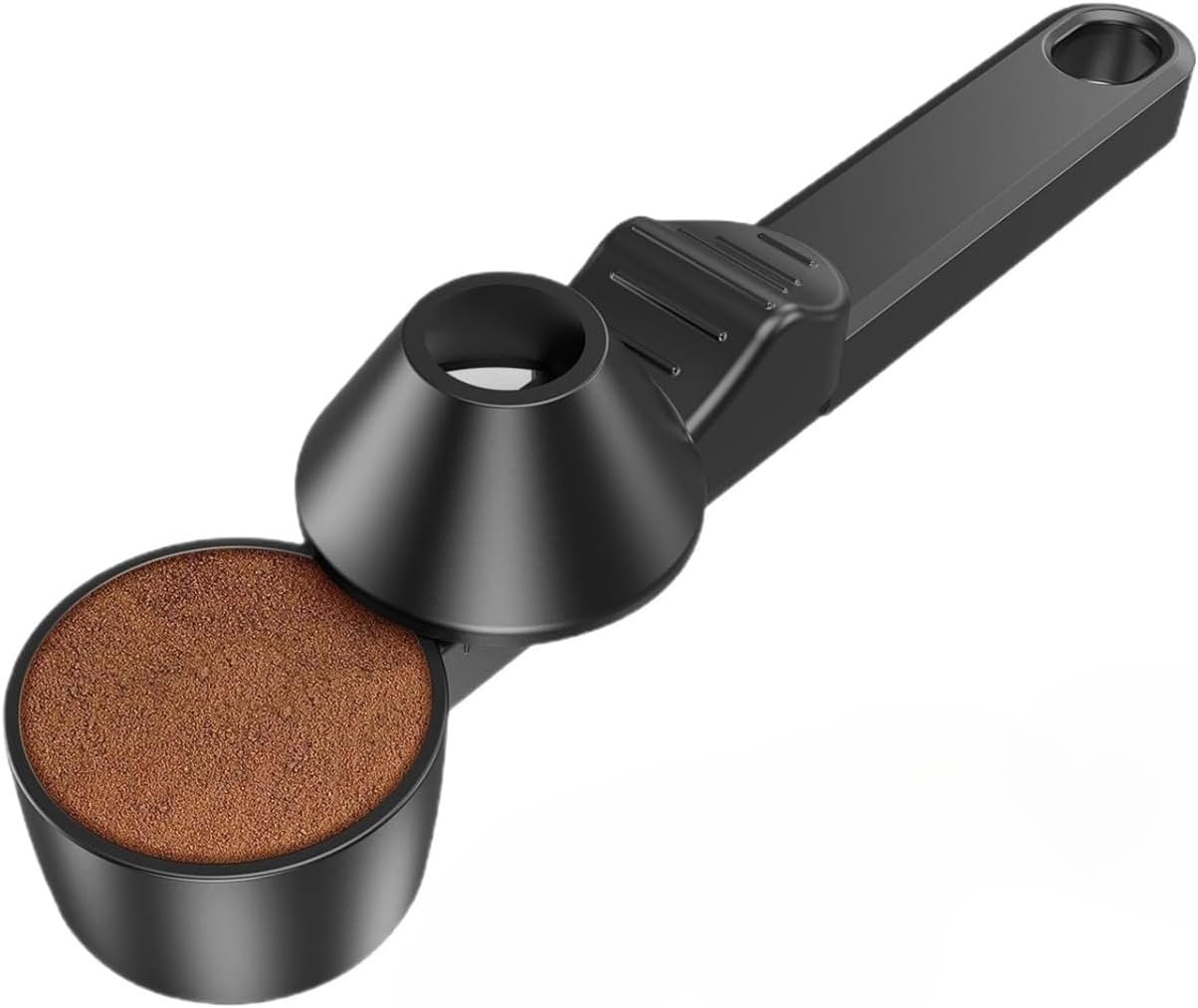 Kaffeemesslöffel Mit Trichter Und Abstreifer, 2 Esslöffel, Schwarz, Vielseitig Verwendbar, Für Kaffee, Tee, Gewürze Und Proteinpulver, 2er-packung