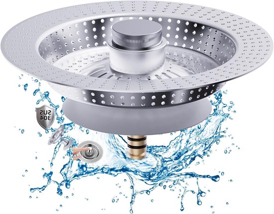 Dreifach-abflussstopfen Und Abflussfilter In Einem, Geeignet Für Küchen, Edelstahl-abflussfilter, Ideal Zum Schutz Von Spülbecken Und Abflussrohren.
