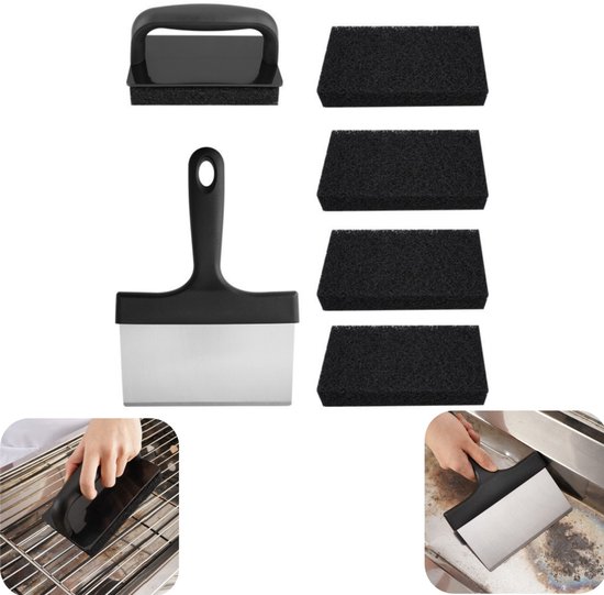Reinigungsbürsten-set, Grillbürste, Schaber, Grillpfannenbürste Mit Griff, Für Zuhause, Restaurant, Grillgeschäft, Schwarz, Verschiedene Größen