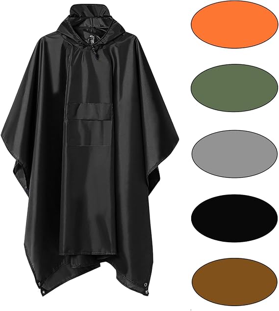 Wasserdichter Regenmantel – 3-in-1 Multifunktions-regenmantel – Wiederverwendbar – 210 X 140 Cm – Regenmantel Mit Kapuze – Outdoor-regenmantel – Geeignet Für Camping Und Wandern