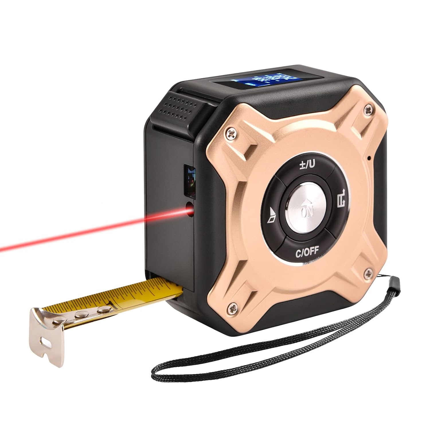 3-in-1-maßband, Wiederaufladbar, Blau, Digitaler Entfernungsmesser, 4,8 Meter Maßband, Wiederaufladbares 40 Meter Multifunktions-maßband