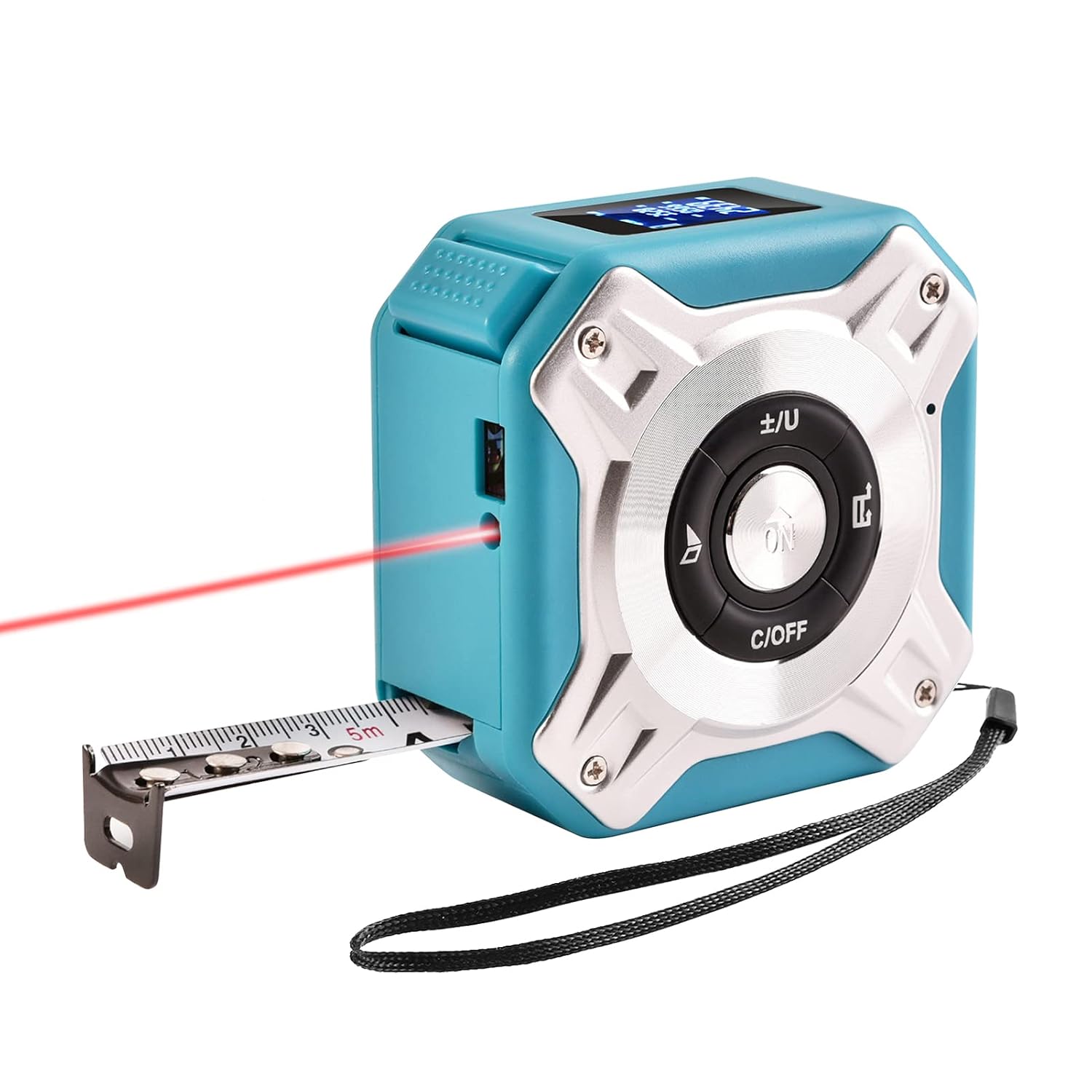 3-in-1-maßband, Wiederaufladbar, Mit Digitalem Positionsanzeiger, 4,8 Meter, 16 Fuß, 40 Meter, 131 Fuß, Wiederaufladbares Multifunktions-maßband