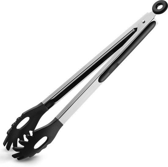 30,5 Cm Langer, Gezahnter Küchenclip Aus Silikon Für Pasta Und Salate, Schwarz