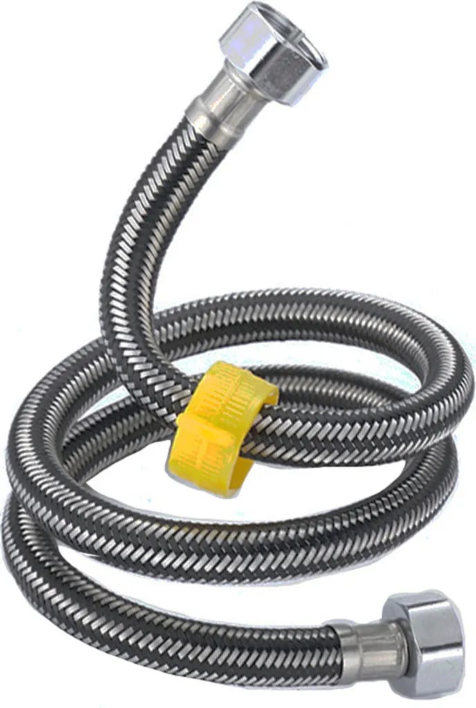 Doppelseitiger Zulaufschlauch (2er-pack) – 20 Cm Langer, Umflochtener Edelstahlschlauch Mit Muttern Aus Edelstahl 304