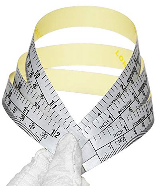 Silbernes 30 Cm Selbstklebendes Tischlineal-klebeband, 3-teiliges Set