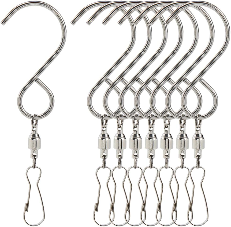 Schachtel Mit 12 Drehbaren Windspielhaken, Drehbaren Clips, Aufhängehaken, Um 360 Grad Drehbaren Doppel-s-haken, Windsäcken Aus Edelstahl