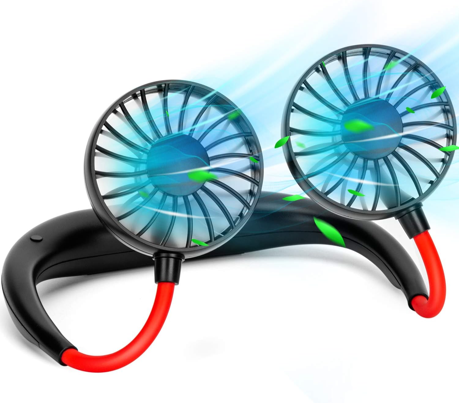 Tragbarer, Wiederaufladbarer Nackenventilator – Tragbarer Persönlicher Kühlventilator Für Damen Und Herren – Usb-aufladbar – Ideal Für Reisen Und Outdoor-sport – Rot