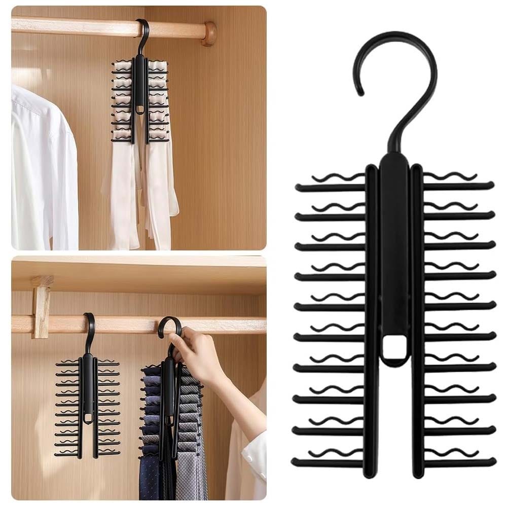 20er-packung 360° Drehbare Krawattenhalter Für Herren, Verstellbarer Krawattenorganizer, Gürtelhalter, Kleiderschrankorganizer, Schalhalter, Rutschfest