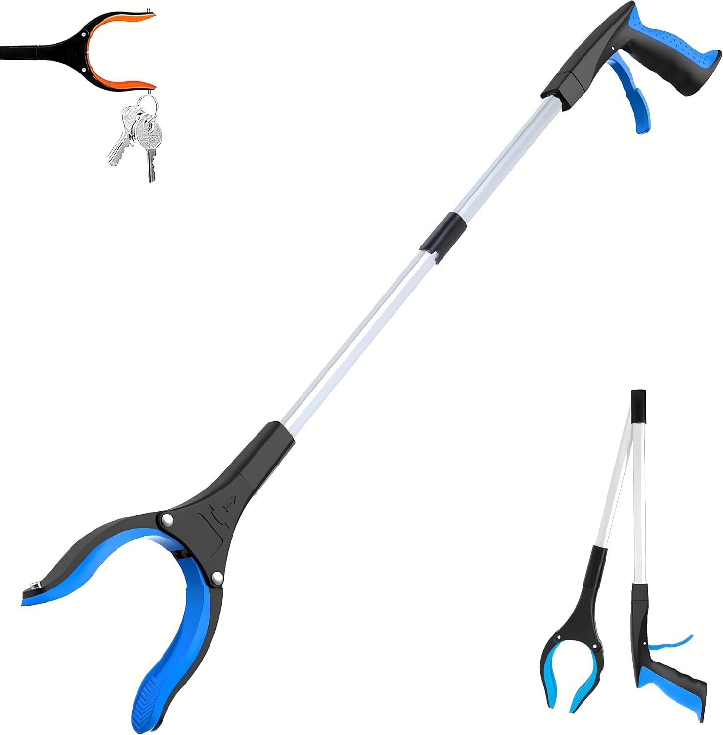 Teleskop-greifer – 81 Cm Extra Langer, Klappbarer Greifer Und Teleskopstange – Robuste Hebestange