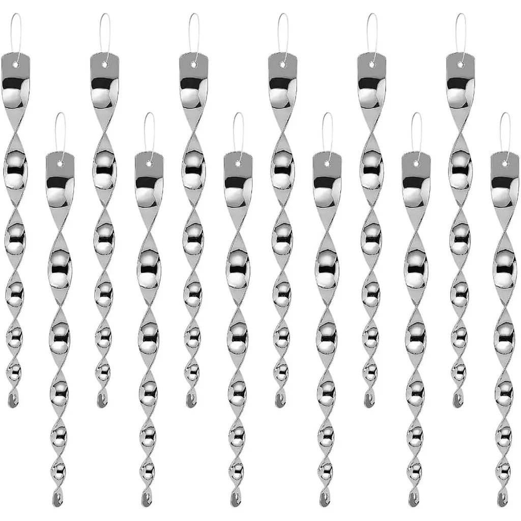 10-teiliges Vogelabweisendes Spiral-windspiel-set – 360° Drehbares, Reflektierendes Material – Silber
