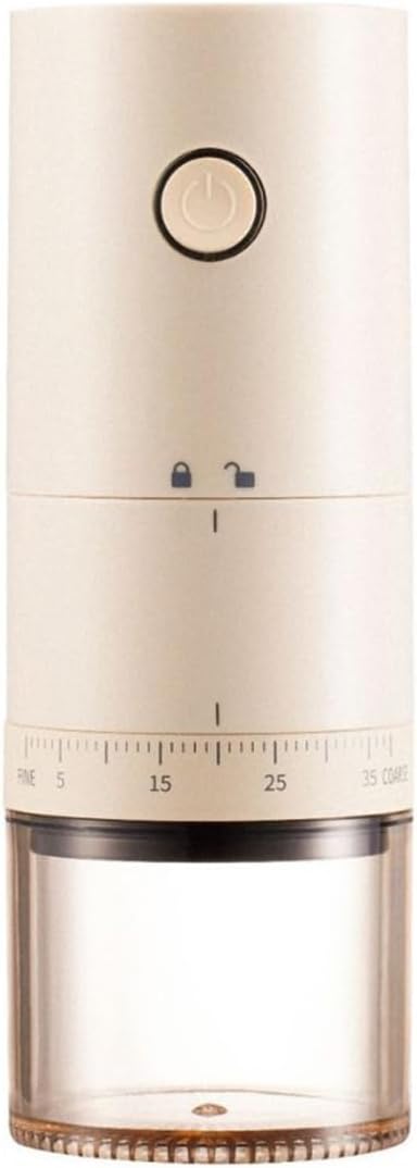 Tragbare Elektrische Kegelkaffeemühle Mit 38 Einstellbaren Mahlgraden, Usb-wiederaufladbarem Keramikkern, Für Reisen Und Zuhause (beige).