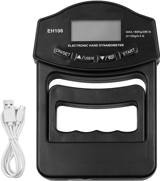 Griffkraftmessgerät 396 Lbs Digitales Handdynamometer Griffkraftmesser Usb-aufladbar Helles Lcd-display Griffkraftmessgerät