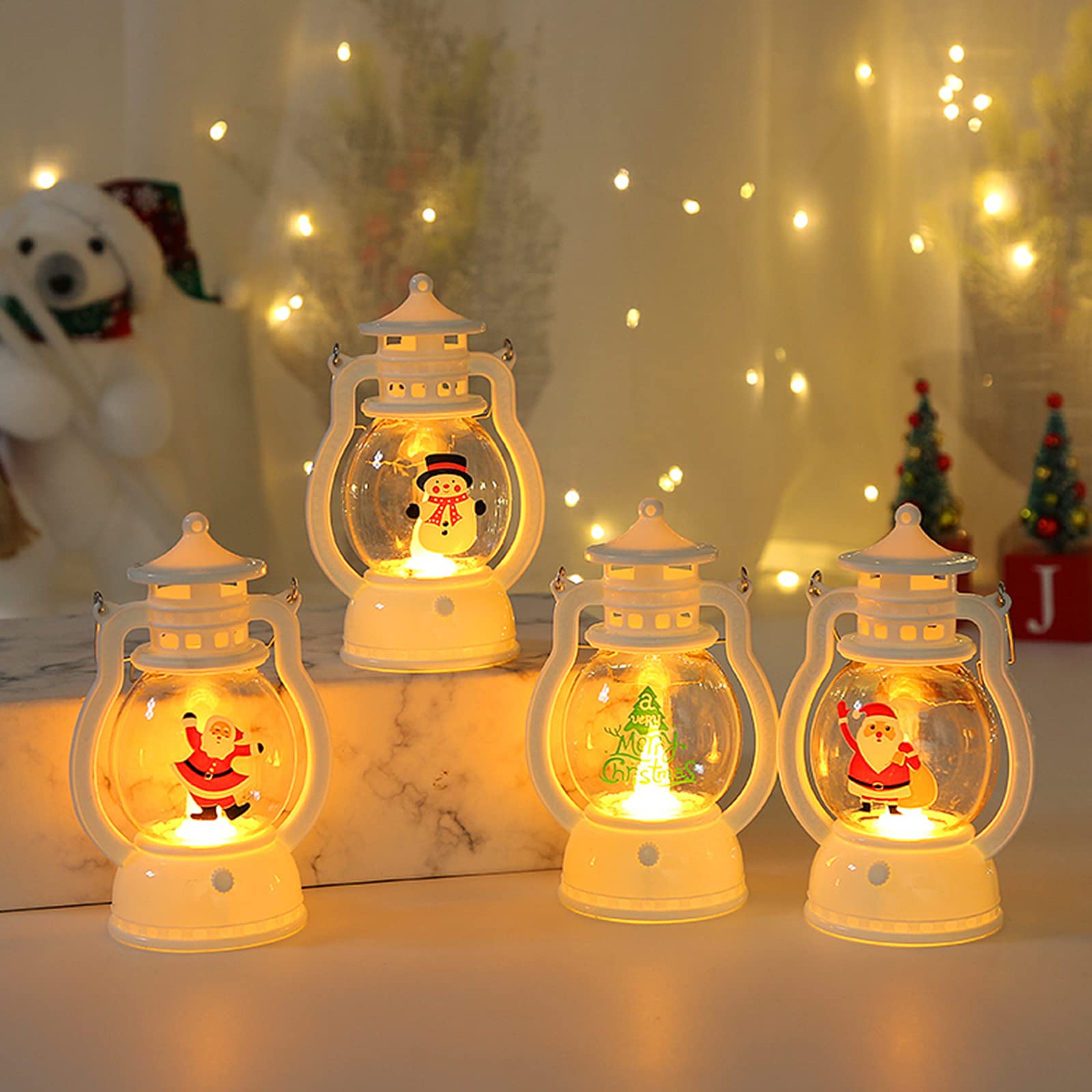Einzelne Lichterketten – Batteriebetriebene Laternen Mit Weihnachtsmann-, Schneemann- Und Weihnachtsbaummotiven Für Dekorationen, Hochzeiten Und Geburtstagsfeiern