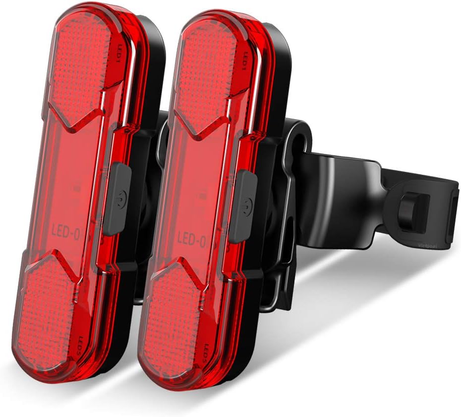 2-teiliges Fahrradrücklicht – Usb-wiederaufladbares Helles Led-rücklicht – 4 Lichtmodi – Wasserdichtes Fahrrad-blinklicht – 2-teilig