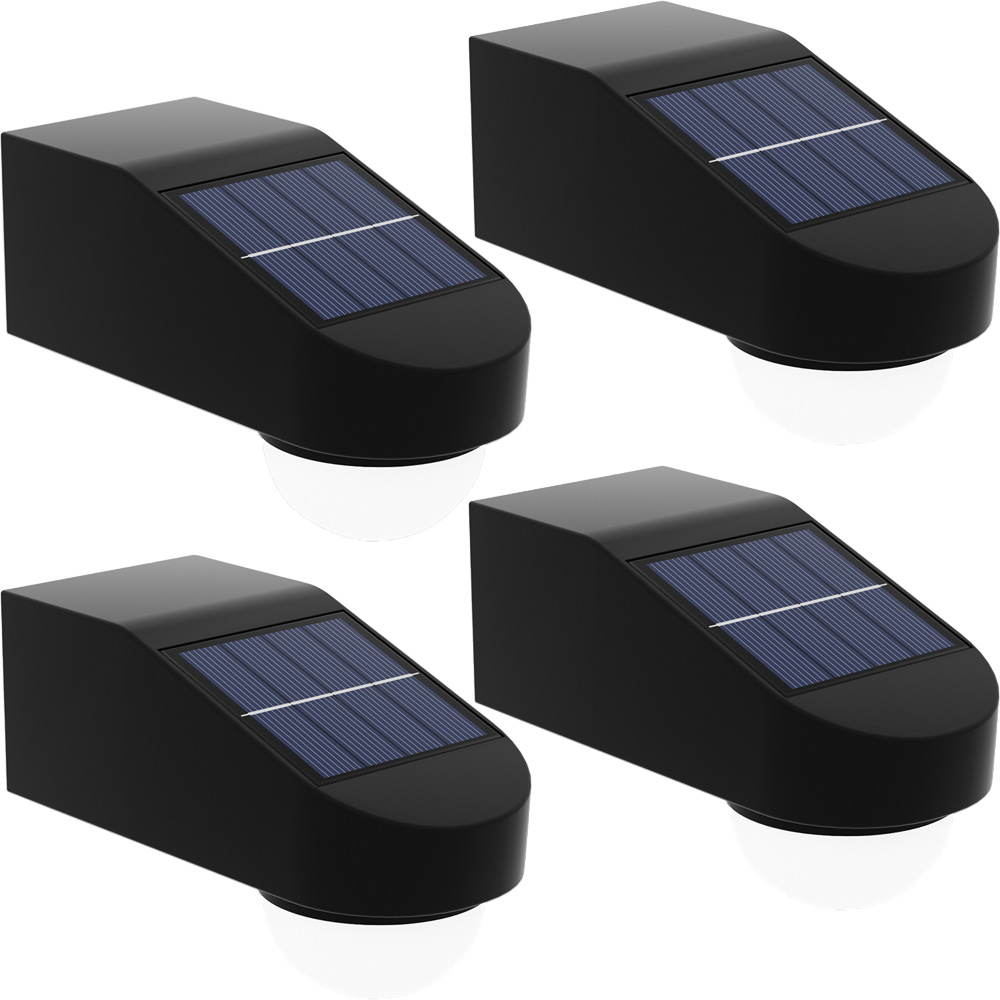 4 Solar-außenleuchten Für Höfe, Straßen, Häuser, Gärten, Balkone Und Wände – Warmes Licht