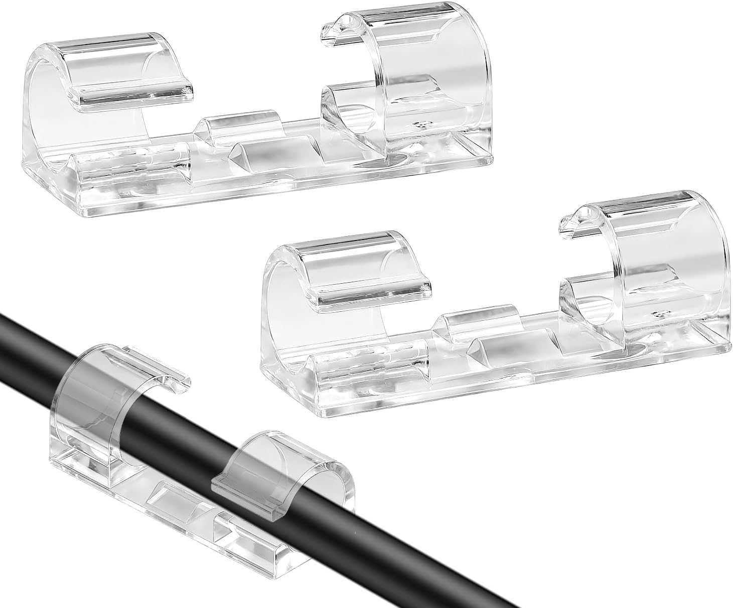40er-pack Selbstklebende Kabelclips – Transparente Kabelorganisatoren – Geeignet Für Fernseher, Computer, Laptops, Ethernet-kabel Und Home-offices