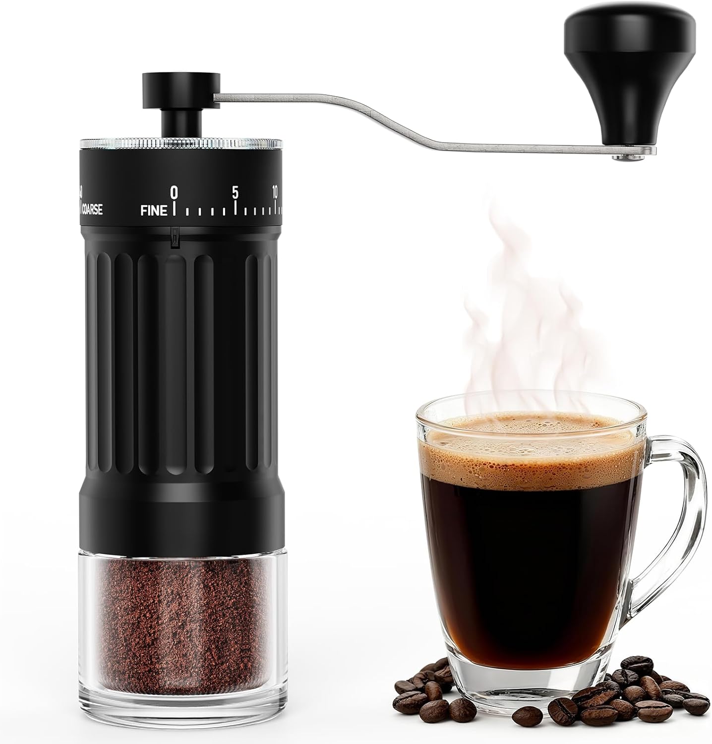 Manuelle Kaffeemühle Mit Keramikmahlwerk – 40 Präzise Mahlgradeinstellungen – Für French Press, Filterkaffee, Mokkakanne Und Andere Brühmethoden – 30 G Fassungsvermögen