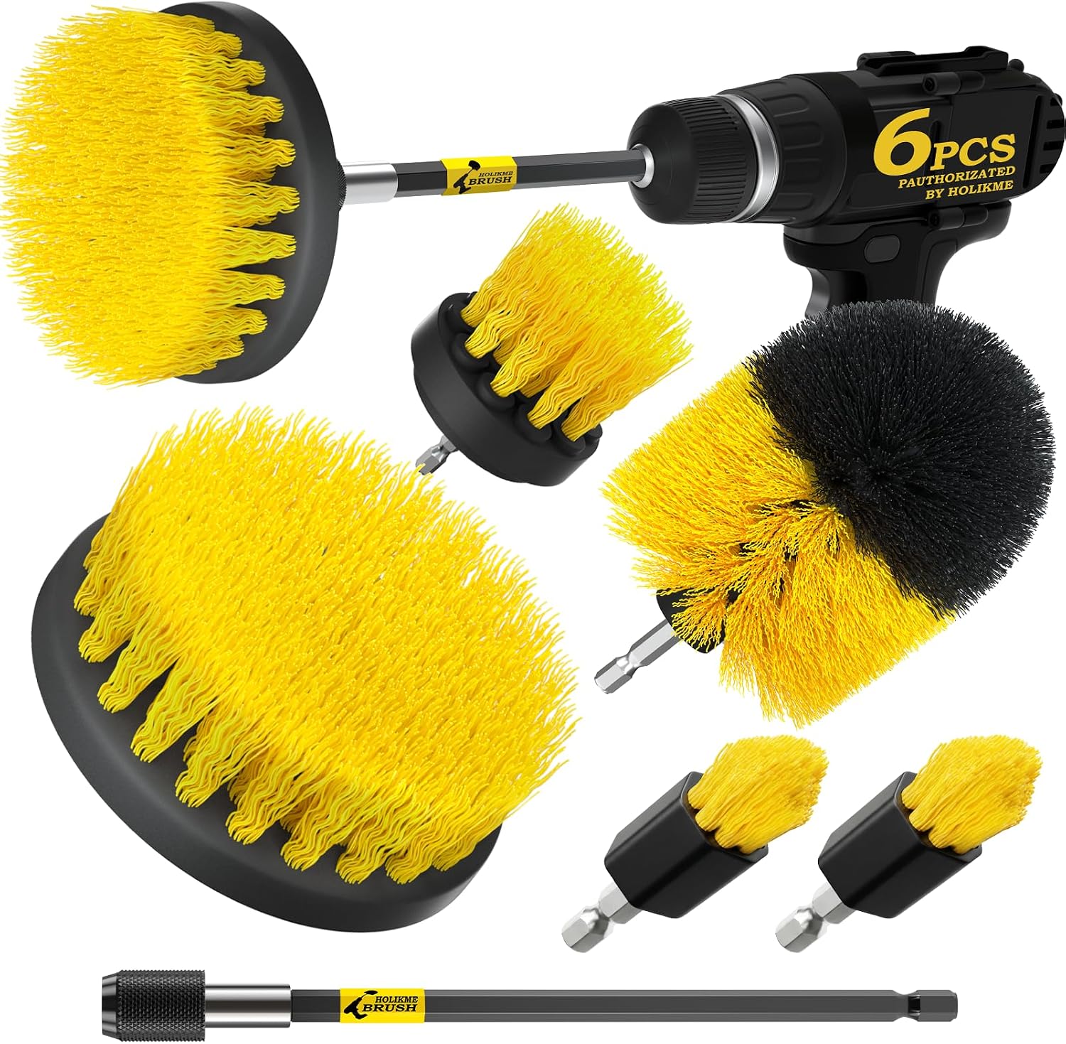 6-teiliges Bohrer-set, Elektrische Reinigungsbürste Mit Umfangreichem Zubehör, Multifunktionales Bohrer-set – Fugen – Böden – Badewannen – 6-teilig