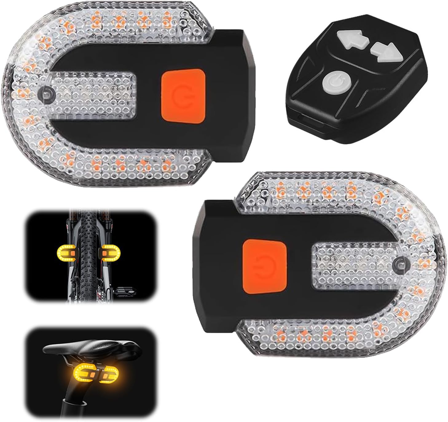 Wiederaufladbares Fahrradrücklicht Mit Blinkern, Usb-ladefunktion, Fernbedienung, 5 Beleuchtungsmodi, Geteilte Fahrradblinker