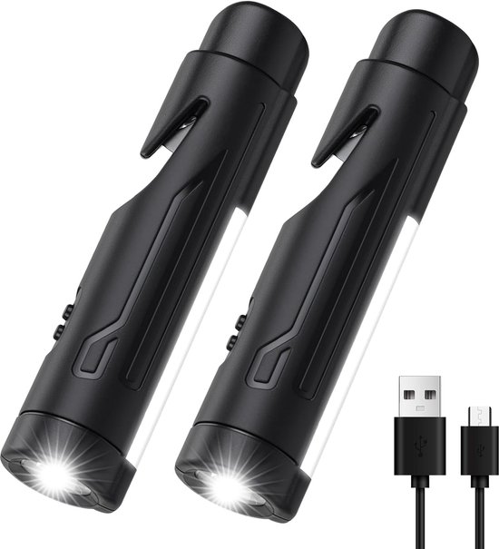 5-in-1 Taktische Auto-notfalltaschenlampe Mit Scheibenbrecher Und -schneider