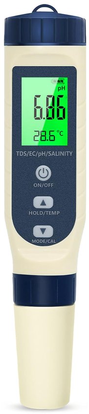 Ph-meter 5-in-1 Ph Tds Ec Salinitätsthermometer Lcd-bildschirm Automatische Temperaturkompensation Trinkwasser