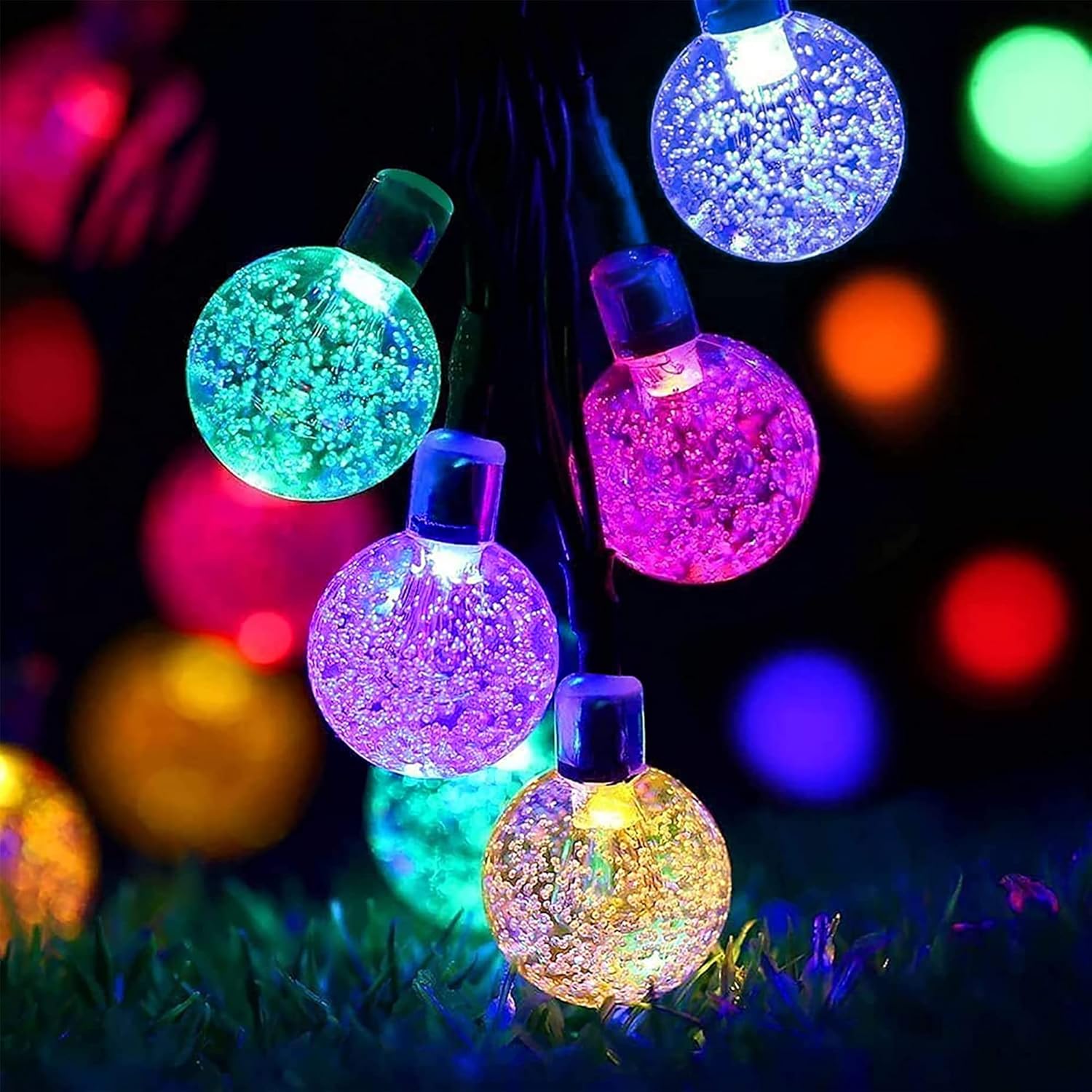 Wasserdichte Solar-lichterkette Für Den Außenbereich, 50 Leds, 8 Modi, 7 M, Für Den Innen- Und Außenbereich
