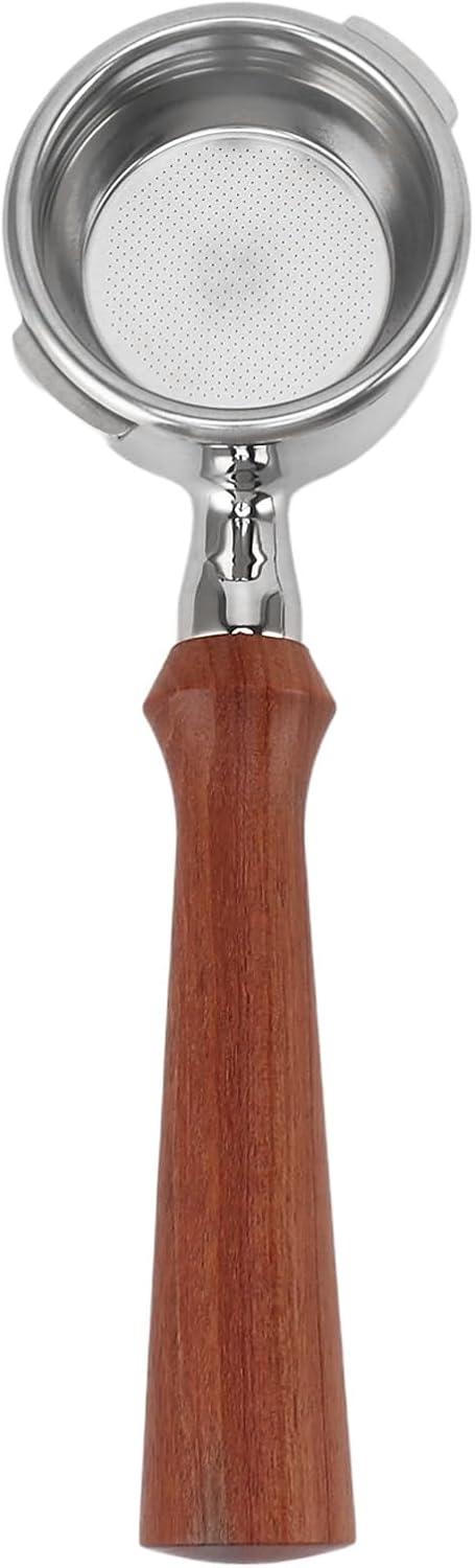 51 Mm Bodenloser Filterhalter, Doppelohr-design, Professioneller Filter Mit Holzgriff Für Kaffeemaschine