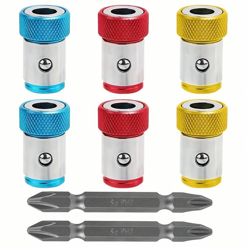 Schraubendreherbits Mit Magnetringen - Metallschraubendreherbits - Magnetpositionierer - Universelle Magnethülsen - Magnetische Verstärkung.