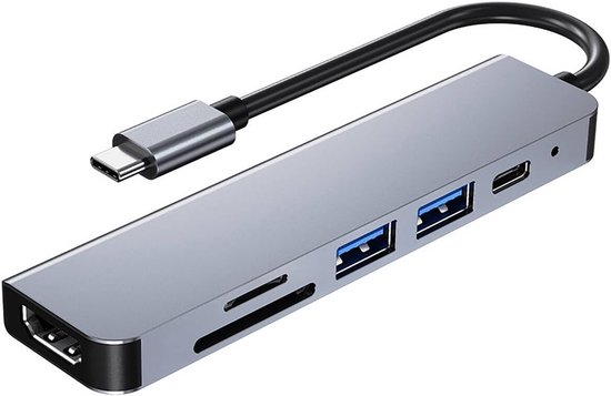 6-in-1 Usb-c-hub Für Macbook Pro & Usb-c-laptops, 4k Hdmi, Usb 3.0, Usb 2.0, Sd/tf-kartenleser, 87 W Pd