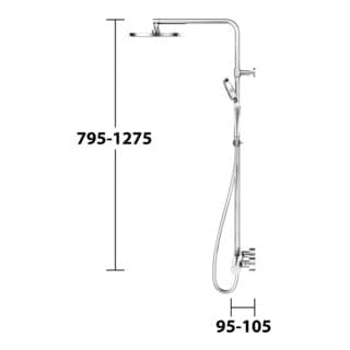 Plan blue - Brauseset mit Thermostat, Durchmesser 25 cm, 3 Strahlarten, Chrom 53926012321 - Keuco